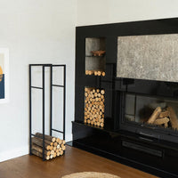 Modern Indoor Log Holder for Fireplace Storage