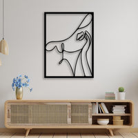 Abstract Woman With Hat Metal Decor