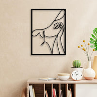 Abstract Woman With Hat Metal Decor
