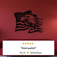 Bald Eagle Holding American Flag Wall Art