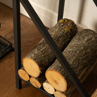 Modern V-Shaped Metal Firewood Rack