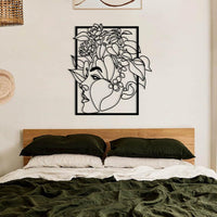 Woman and Roses Metal Wall Decor