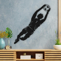 Goalkeeper Jumping Metal Wall Art