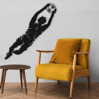 Goalkeeper Jumping Metal Wall Art