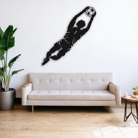 Goalkeeper Jumping Metal Wall Art