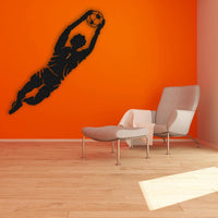 Goalkeeper Jumping Metal Wall Art