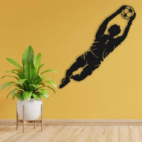 Goalkeeper Jumping Metal Wall Art