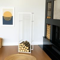 Modern Indoor Log Holder for Fireplace Storage
