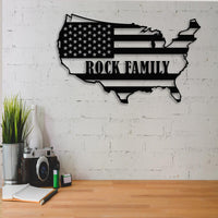 Metal USA Custom Map Wall Art