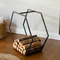 Portable Hexagonal Shaped Firewood Rack