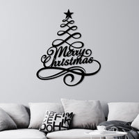 Pine Tree Merry Christmas Wall Art