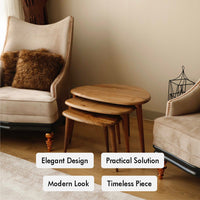 3-Piece Walnut Nesting Table Set