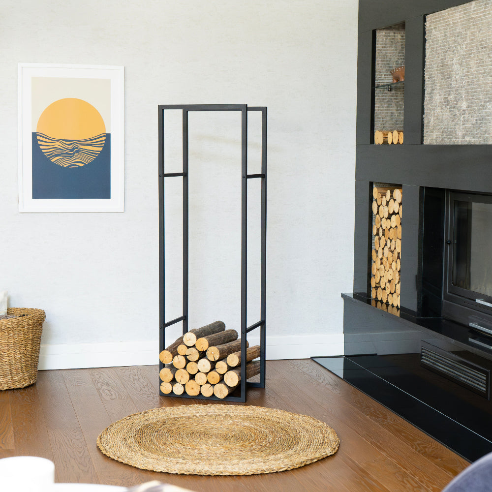 Modern Indoor Log Holder for Fireplace Storage