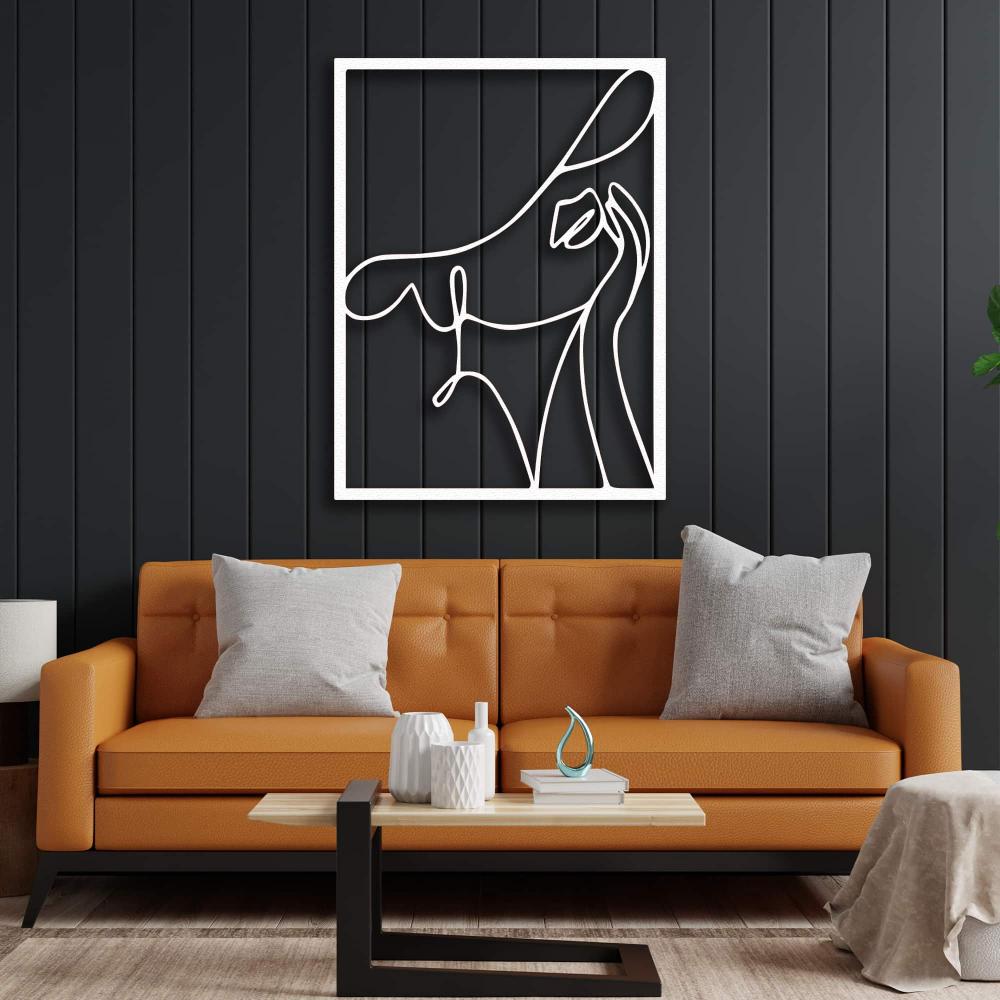 Abstract Woman With Hat Metal Decor