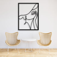 Abstract Woman With Hat Metal Decor