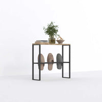 Modern Slipper Rack with Wood Top - Metal Shoe Storage Organizer