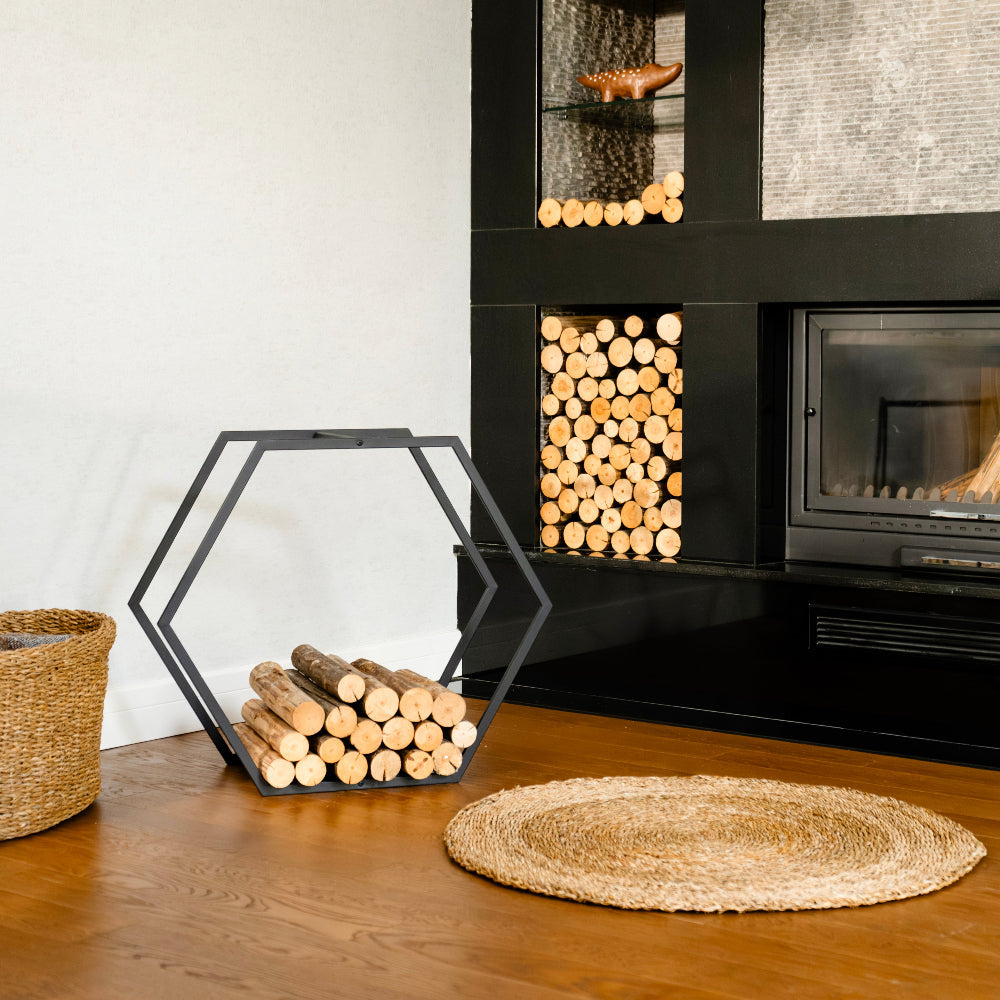 Portable Hexagonal Shaped Firewood Rack