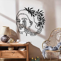 Chain Head Lady Metal Wall Art