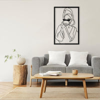 Lady With Coffee Metal Wall Art
