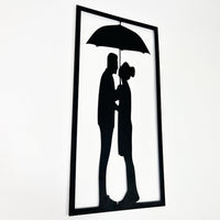 Couple Under the Umbrella  Metal Wall Art