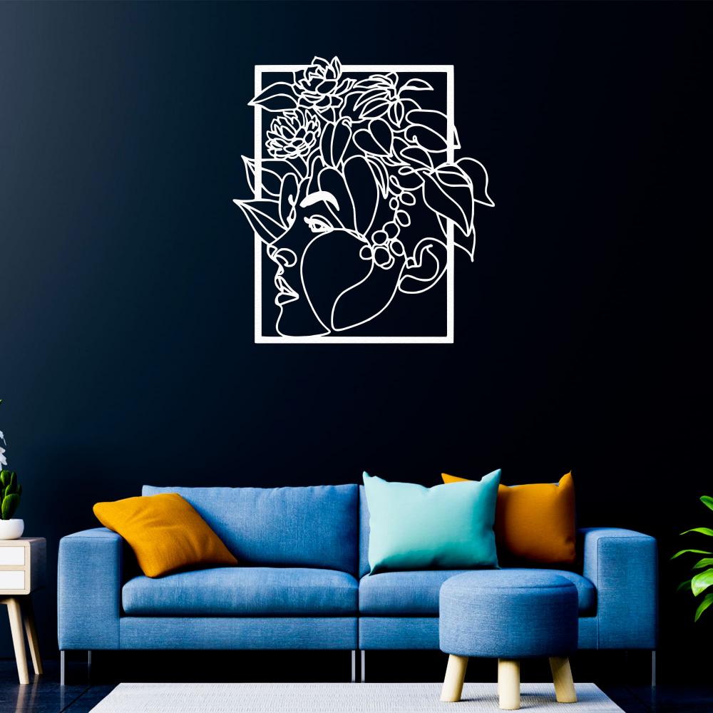 Woman and Roses Metal Wall Decor