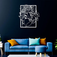 Woman and Roses Metal Wall Decor