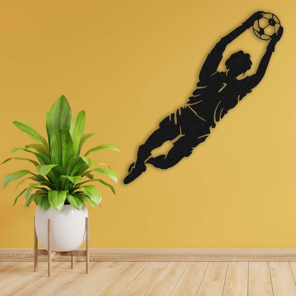Goalkeeper Jumping Metal Wall Art