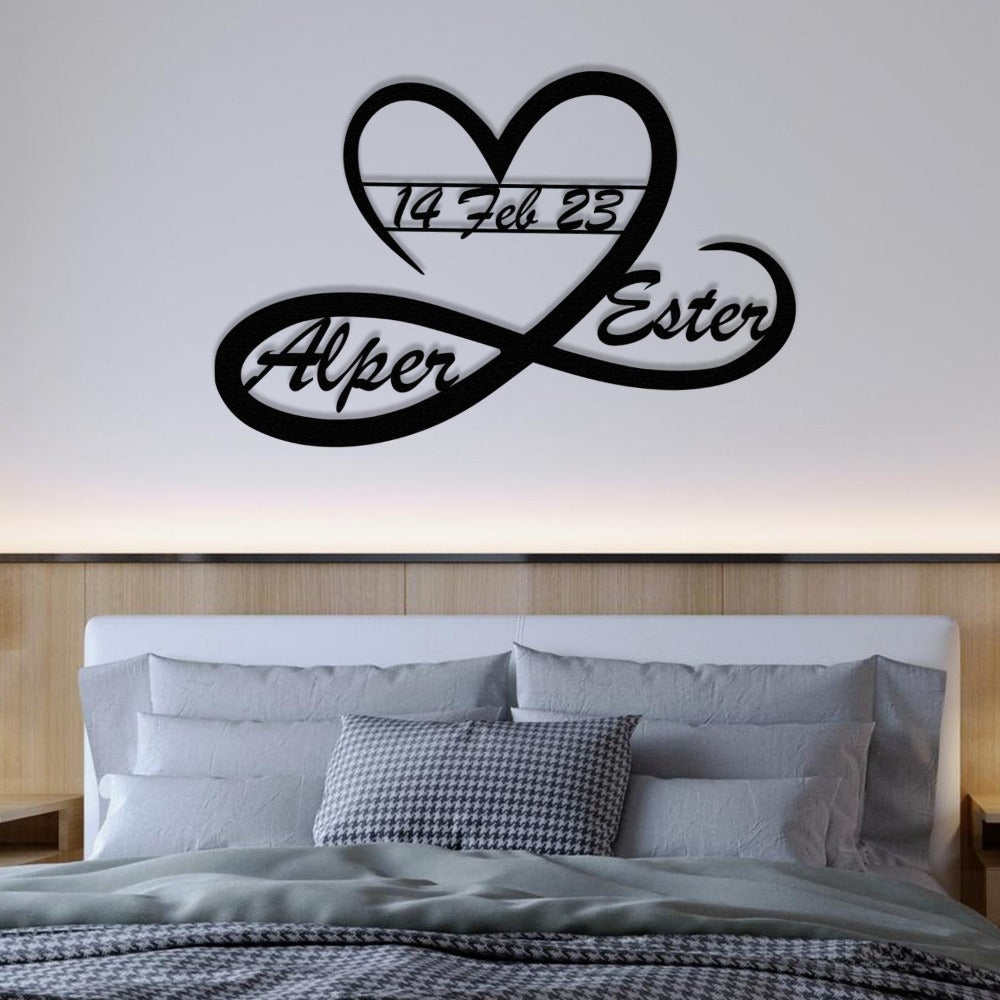 Custom Heart and Infinity Metal Wall Art
