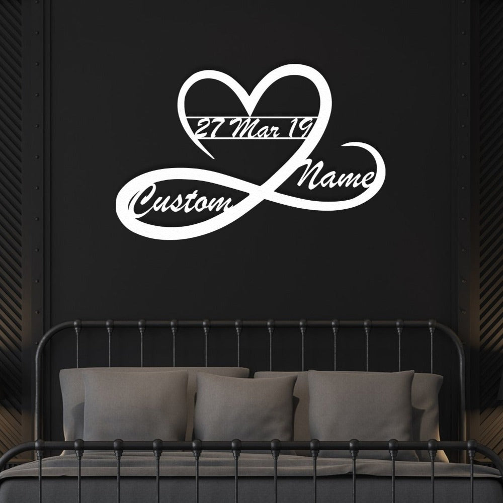 Custom Heart and Infinity Metal Wall Art