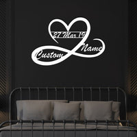 Custom Heart and Infinity Metal Wall Art