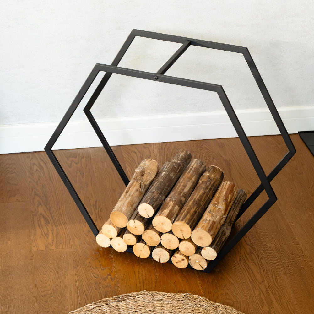 Portable Hexagonal Shaped Firewood Rack