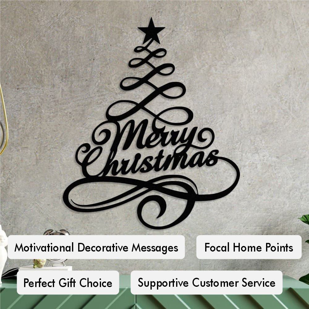 Pine Tree Merry Christmas Wall Art