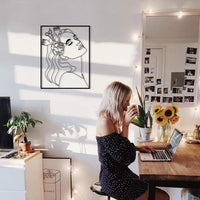 Metal Make Up Lady Wall Art