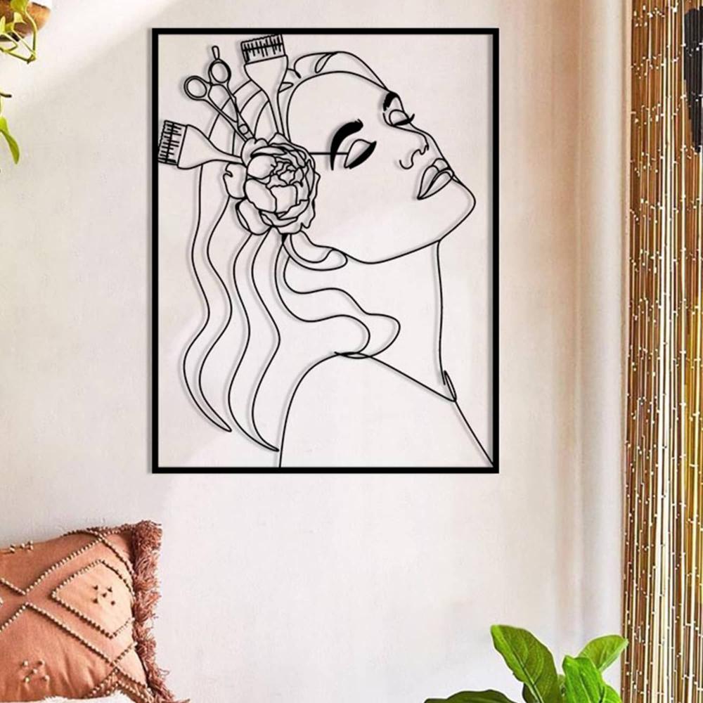Metal Make Up Lady Wall Art