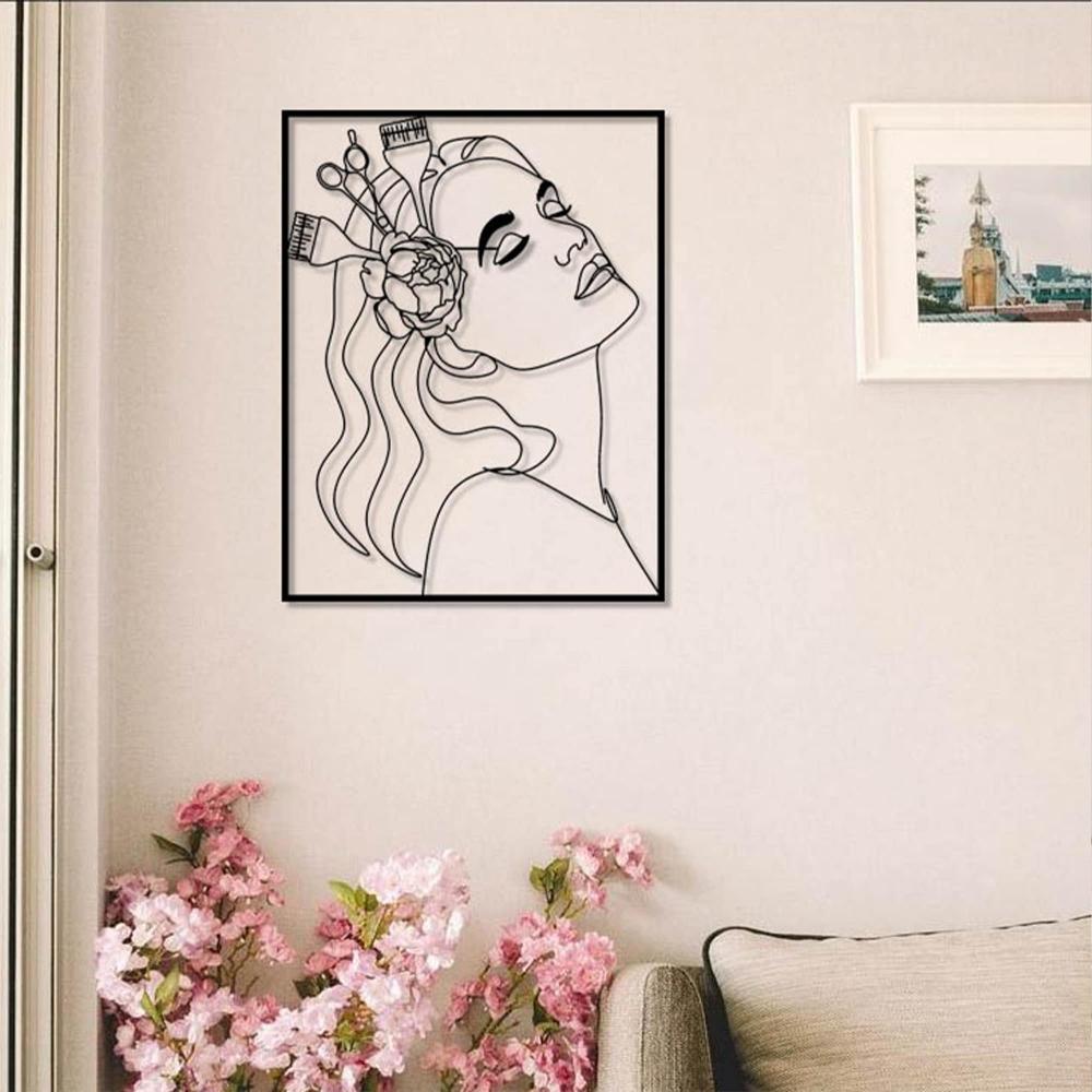 Metal Make Up Lady Wall Art