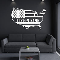 Metal USA Custom Map Wall Art