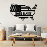 Metal USA Custom Map Wall Art