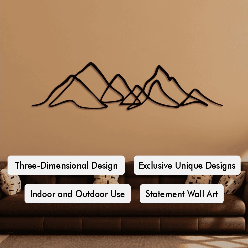 Metal Mountain Line Art