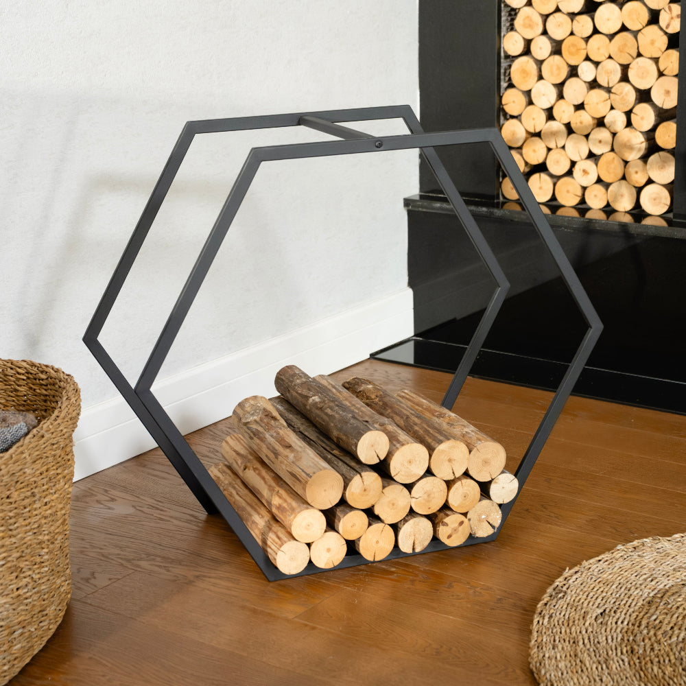 Portable Hexagonal Shaped Firewood Rack