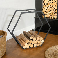 Portable Hexagonal Shaped Firewood Rack