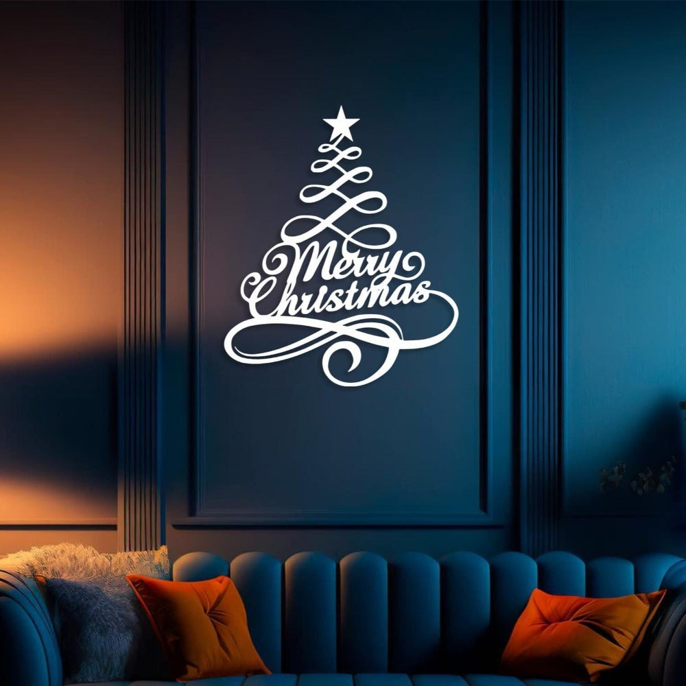 Pine Tree Merry Christmas Wall Art