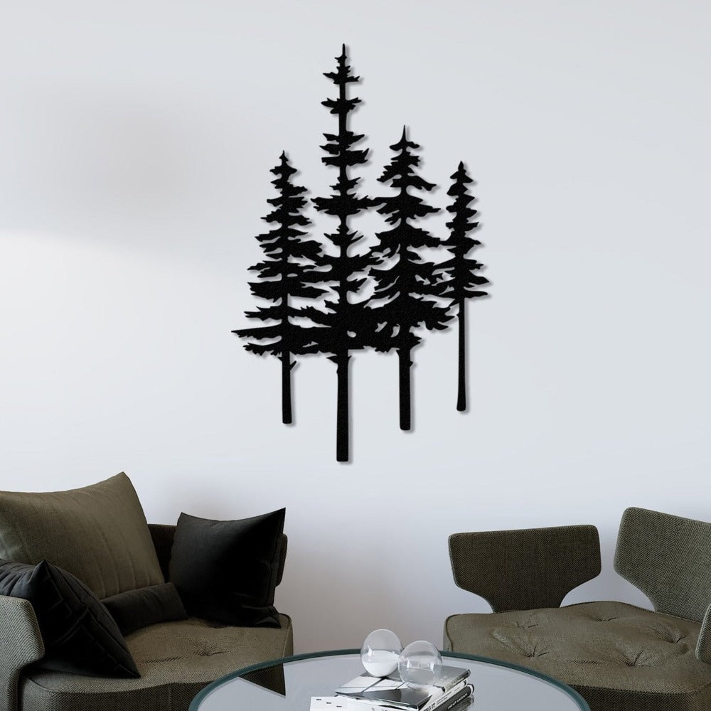 Pine Trees Metal Wall Art