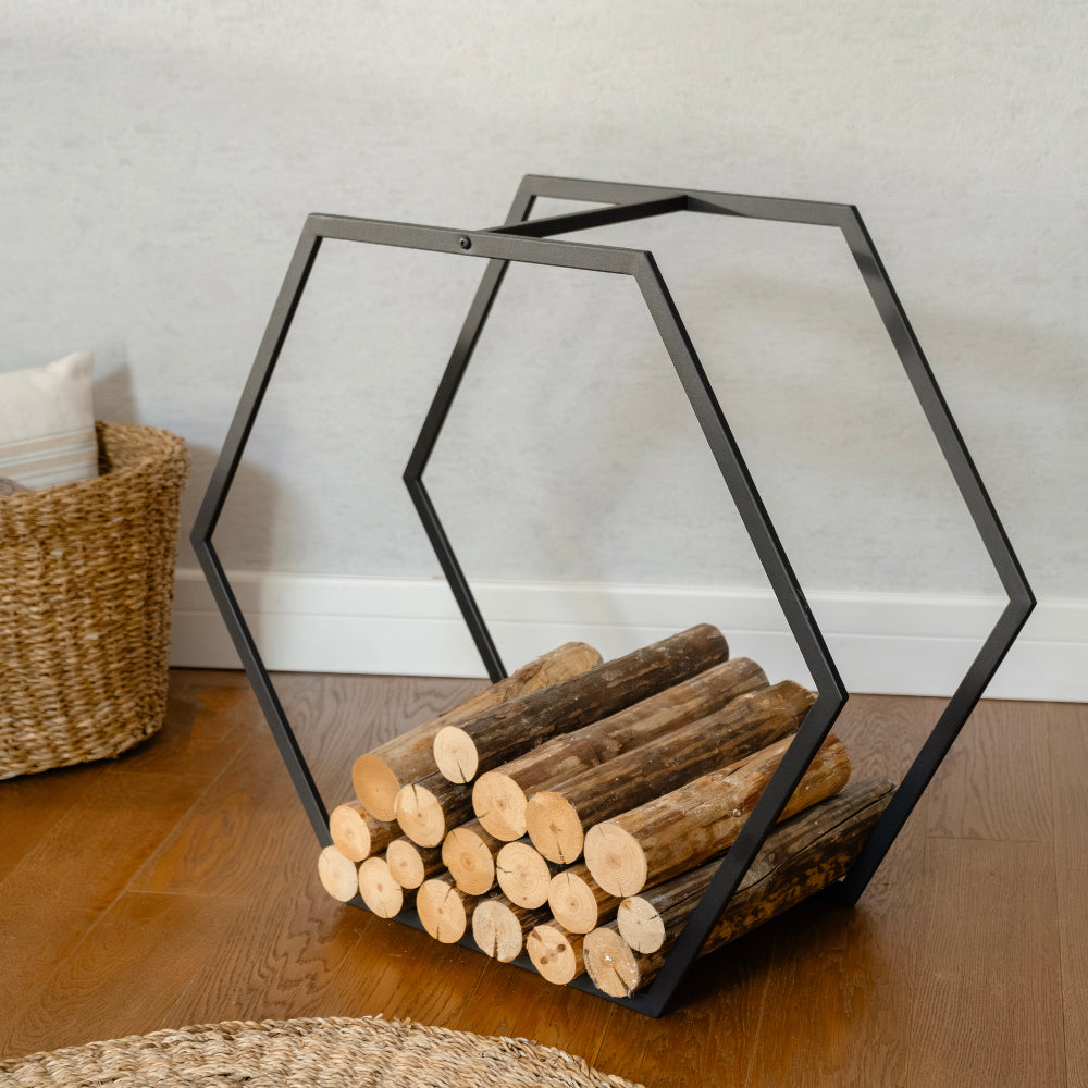 Portable Hexagonal Shaped Firewood Rack