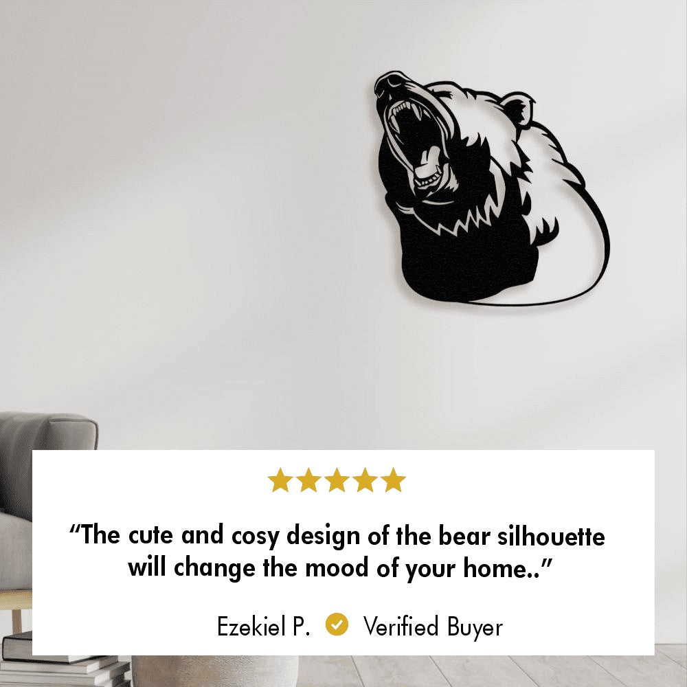 Bear Silhouette Metal Wall Art