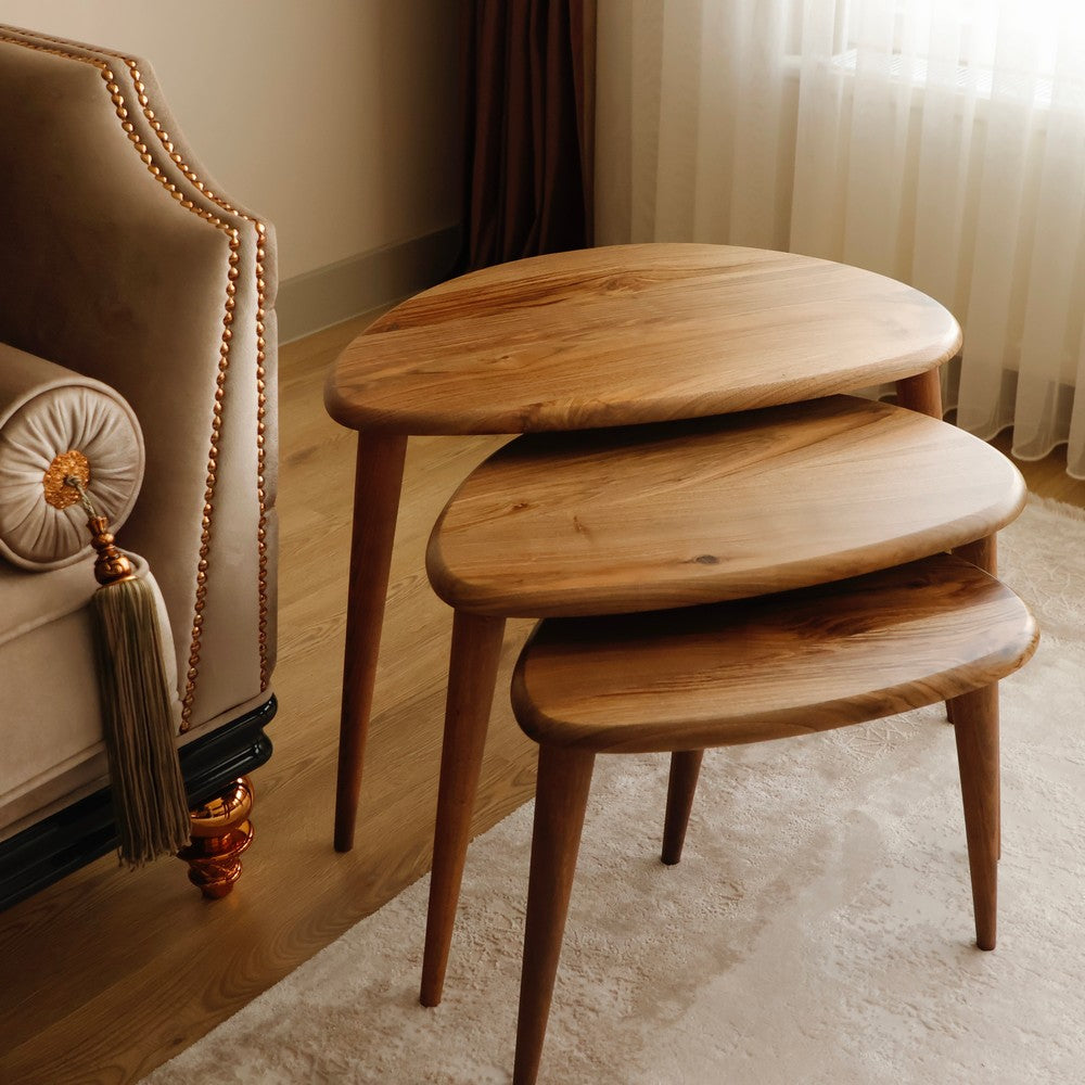 3-Piece Walnut Nesting Table Set