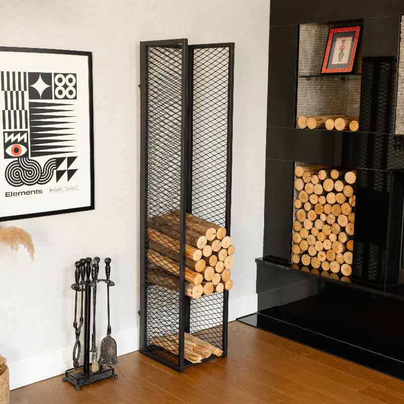 Tall Modern Metal Firewood Rack
