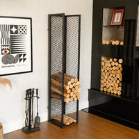 Tall Modern Metal Firewood Rack