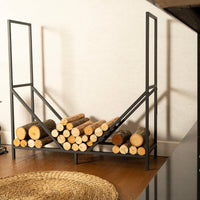 Modern V-Shaped Metal Firewood Rack