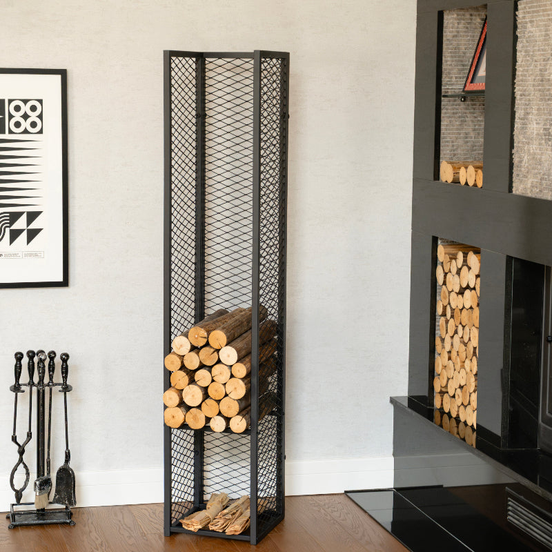 Tall Modern Metal Firewood Rack