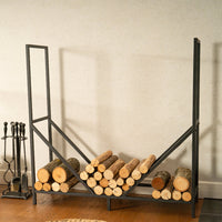 Modern V-Shaped Metal Firewood Rack